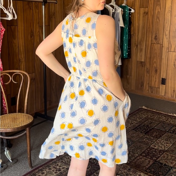 100% Cotton Dress with Pockets High Neck Sleevless - Picture 2 of 9